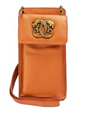 Sharif Legacy Pearlized Leather Crossbody with Gold Double-Interlocking Logo